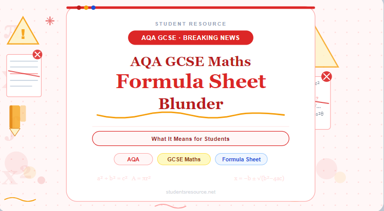 AQA GCSE Maths Formula Sheet Blunder and What It Means for Students